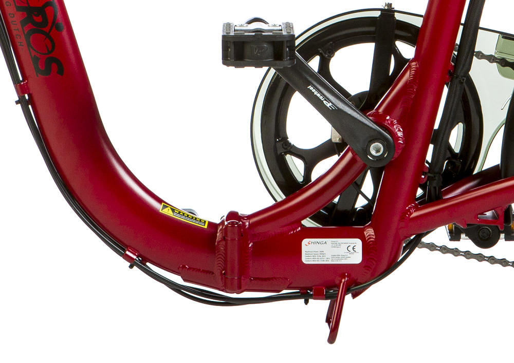 electric folding bike, ambling a200, red