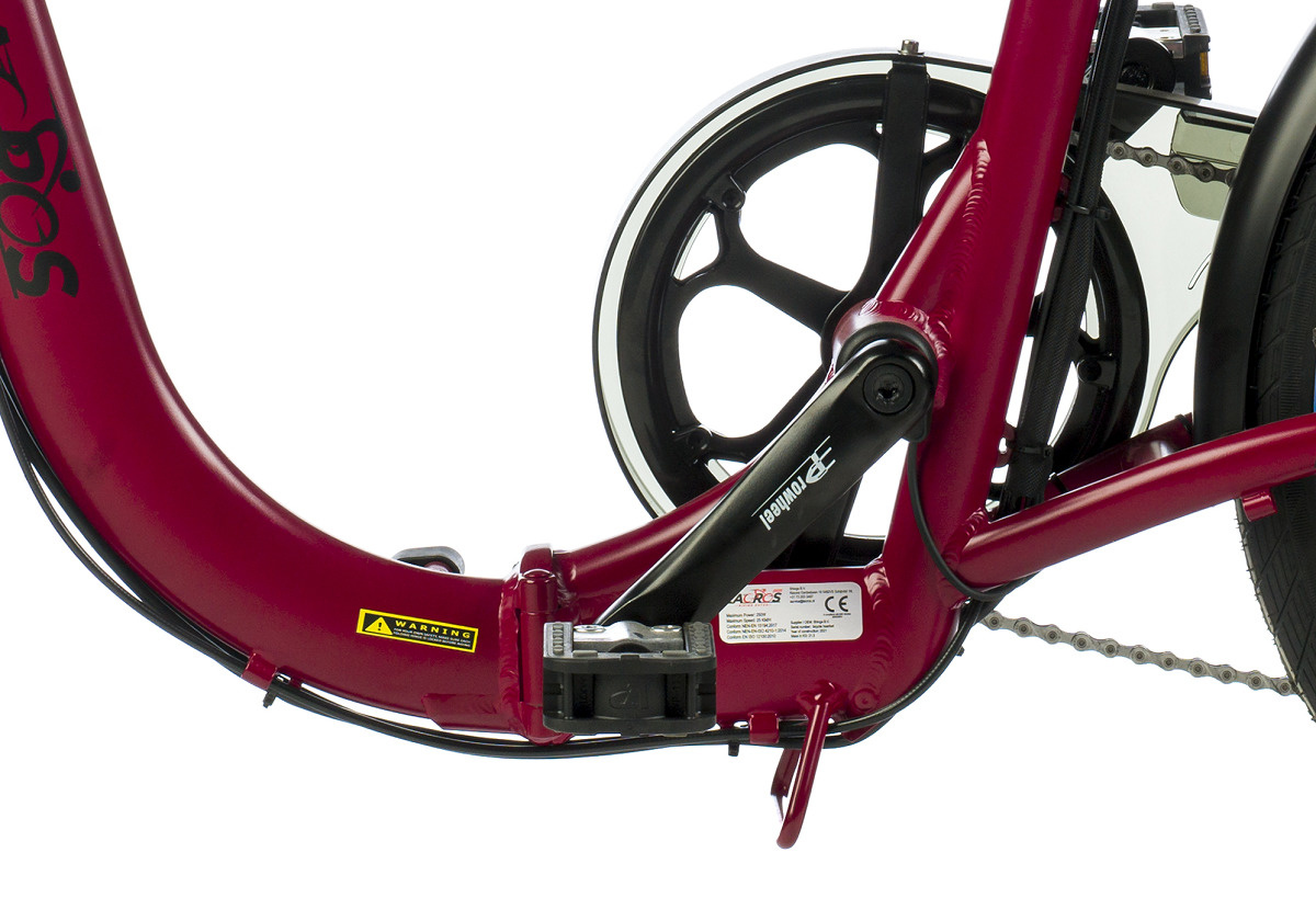 electric folding bike, ambling a400, red