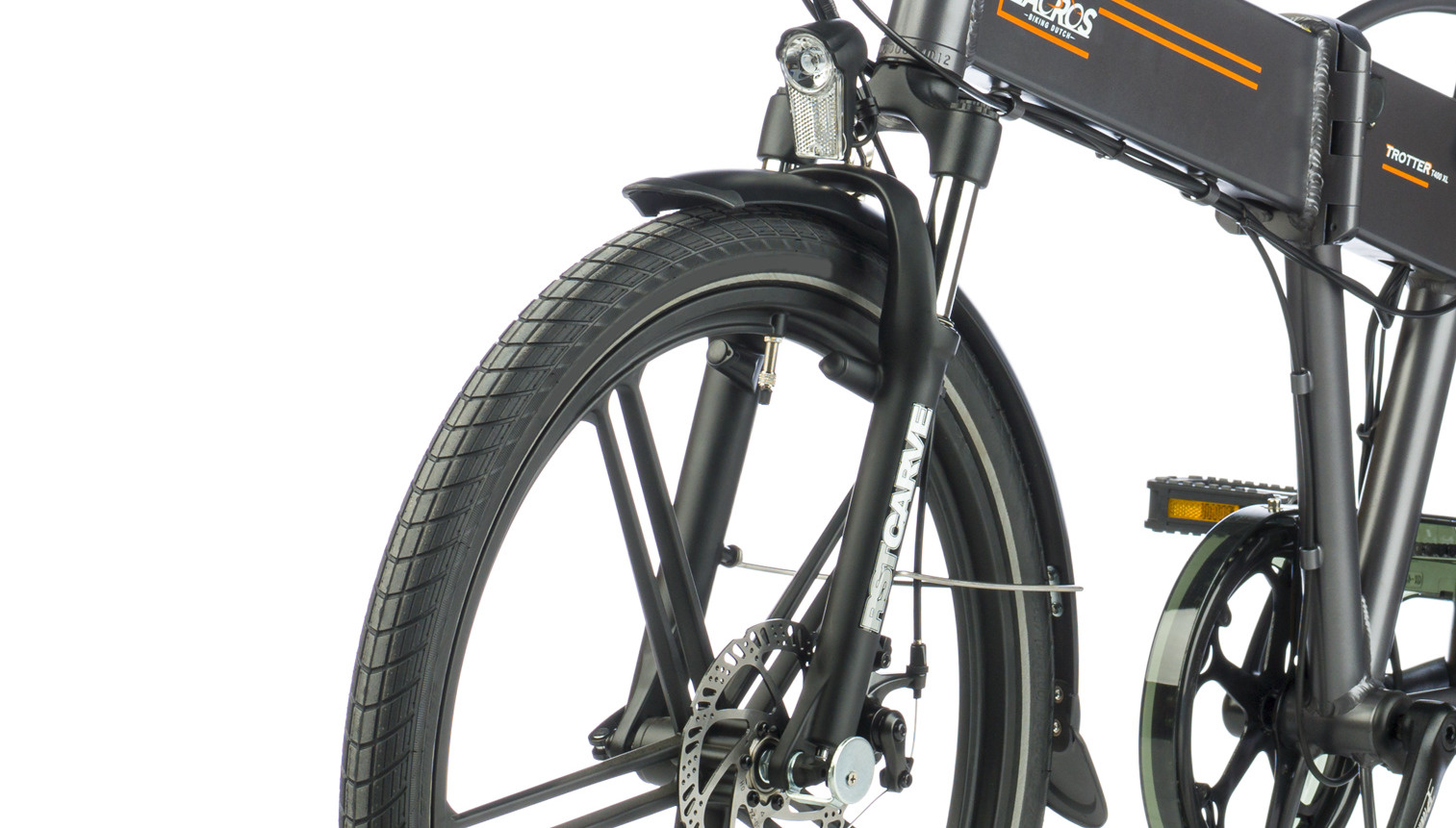 electric folding bike, lacros trotter t400xl, gray