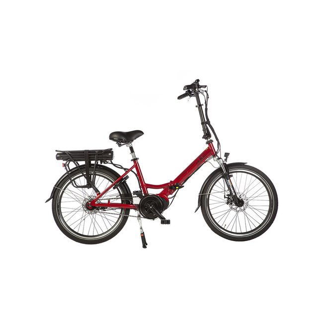 Vélo pliant électrique Lacros Scamper S600XL - Rouge Mat mid-moteur