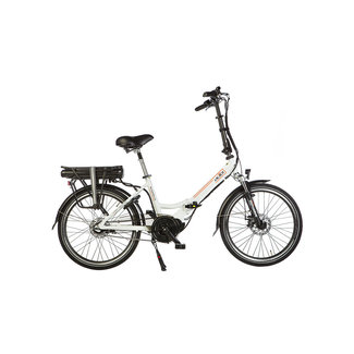 Vélo pliant électrique - Lacros Scamper S600XL - Blanc Mat mid-moteur