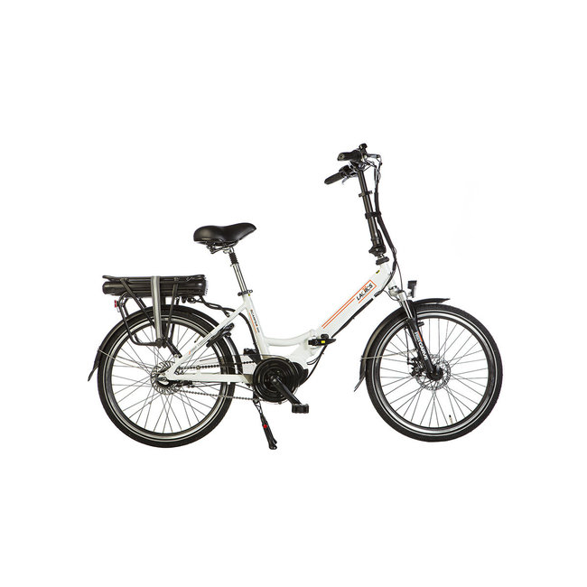 Vélo pliant électrique Lacros Scamper S600XL - Blanc Mat mid-moteur