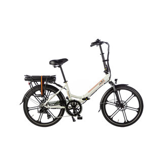 Electric folding bike - Lacros Scamper S400XL - Matt White