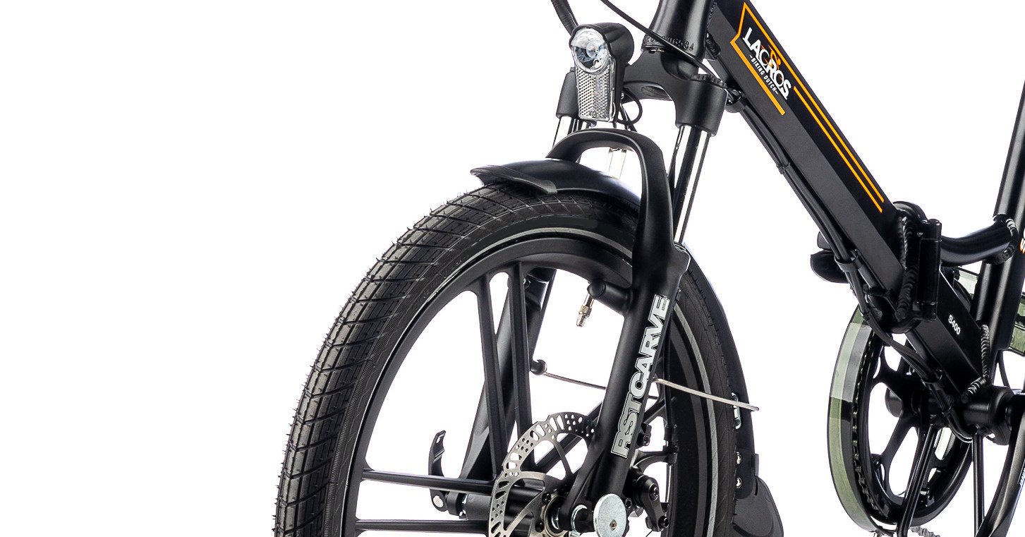 velo pliant electrique, lacros, scamper s400, noir mat