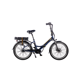 Electric folding bike - Lacros Scamper S600XL Motinova Mid-drive motor - Matt blue