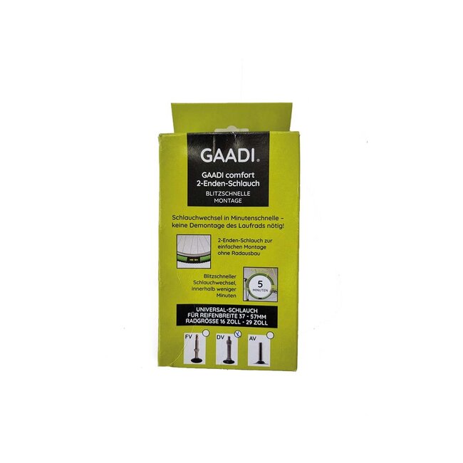 Chambre à air Gaadi taille unique pour roues de 16" à 29" 37-57 mm dv 40 mm