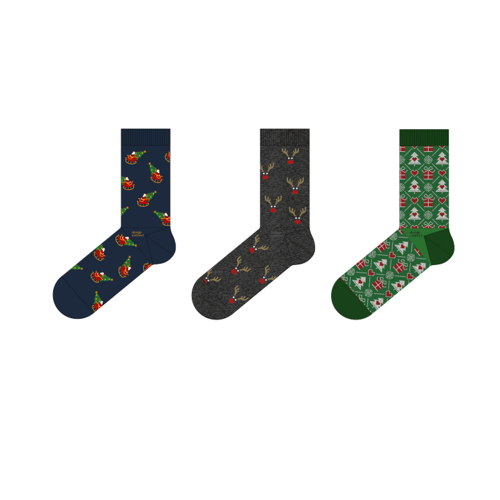 Teckel 3 pack kerstsokken