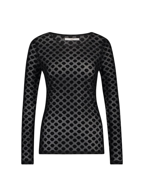Syenne Shell Flock Top Black Aaiko Syenne Shell Flock Top Black