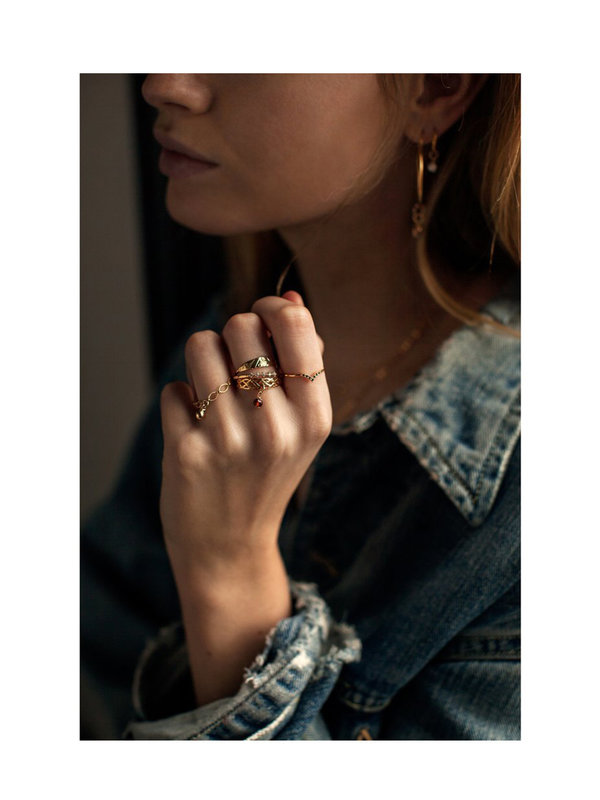 Granate Ring Gold Bobby Rose Granate Ring Gold
