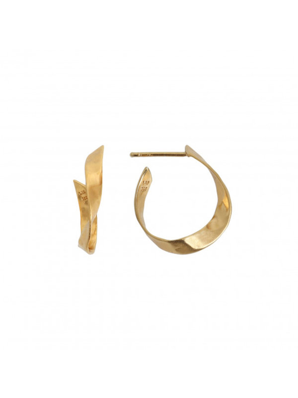 Stine A Twisted Hammered Creol Earring Right Gold