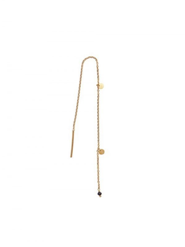Stine A Dangling Petit Coin & Stone Gold - Black spinel