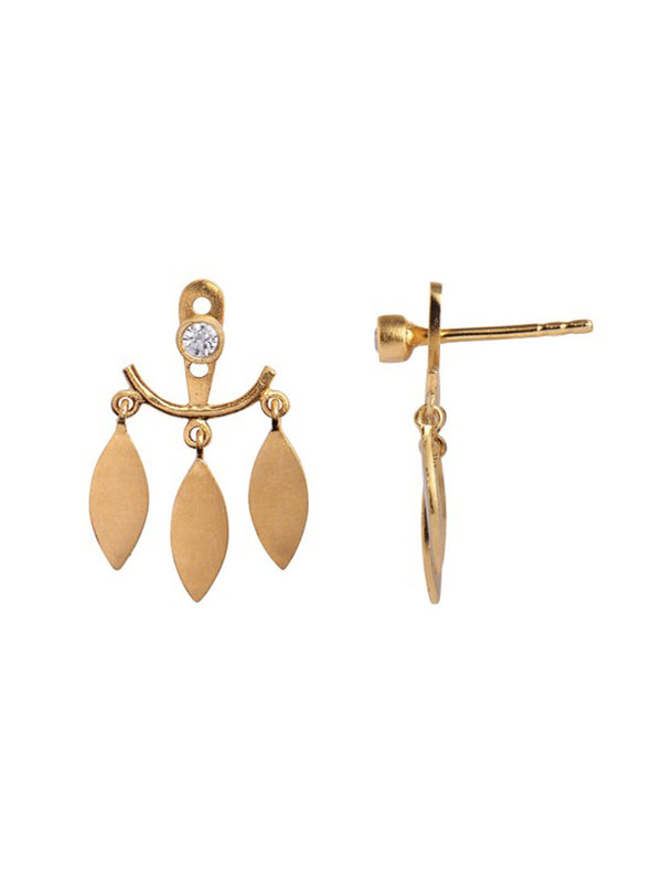 Stine A Dancing Three Leaves Behind Earring Gold