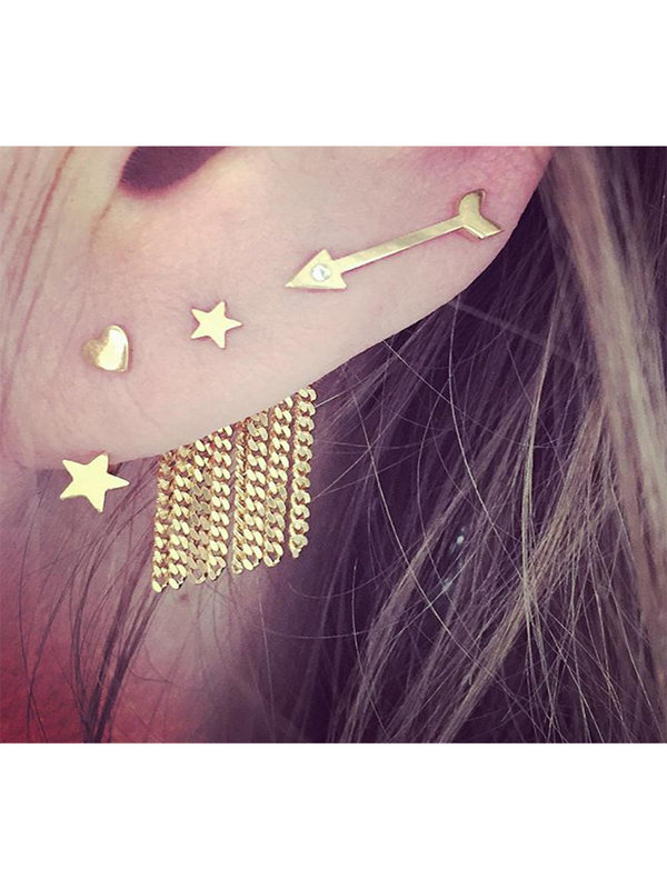 Dancing Chains Short Behind Earring Gold Stine A Dancing Chains Short Behind Earring Gold