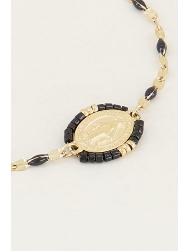 Armband Orientaalse Munt Zwart/Goud My Jewellery Armband Orientaalse Munt Zwart/Goud