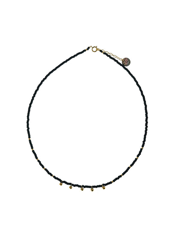 Necklace Matt Black Beats Gold Blinckstar Necklace Matt Black Beats Gold