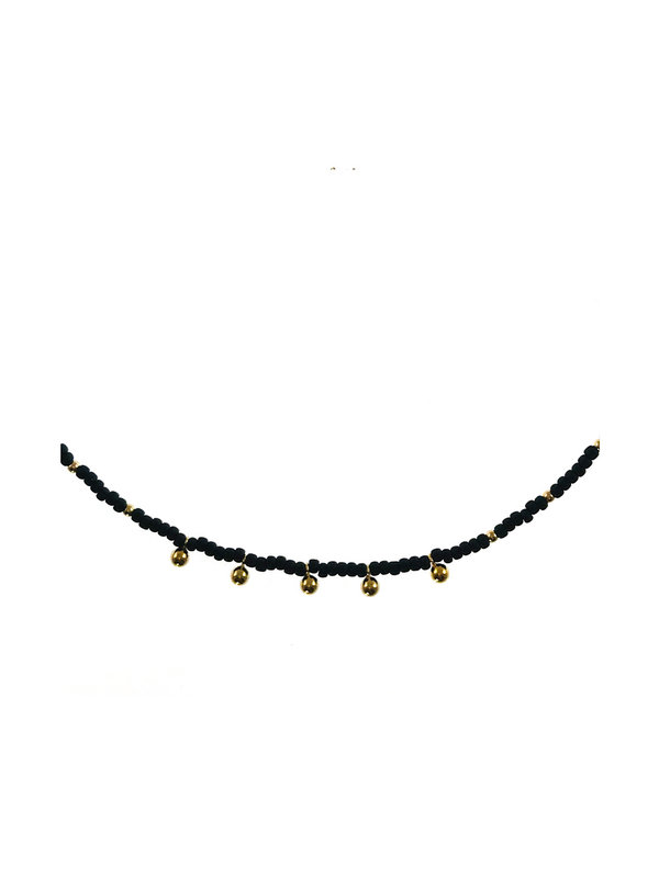 Necklace Matt Black Beats Gold Blinckstar Necklace Matt Black Beats Gold