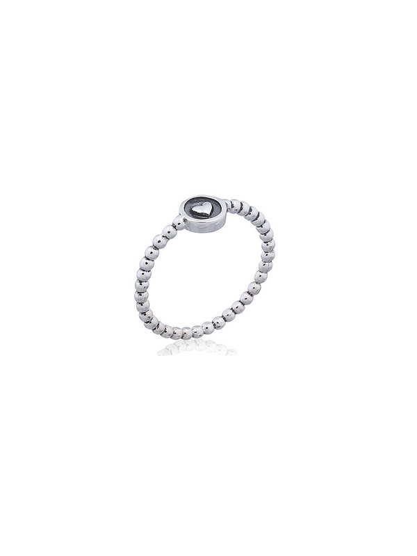 Ring Silver Balls Heart In Circle On Top Blinckstar Ring Silver Balls Heart In Circle On Top