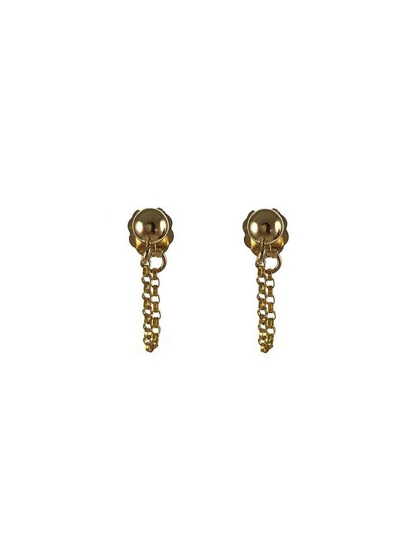 Earring 4mm Stud Ball Chain Attatched to Earnut Blinckstar Earring 4mm Stud Ball Chain Attatched to Earnut