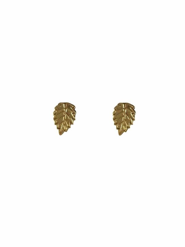 Earring Stud Mini Leaf Gold Blinckstar Earring Stud Mini Leaf Gold