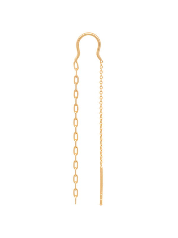 Single Two Sided Threader In Gold Plated Eline Rosina Single Two Sided Threader In Gold Plated