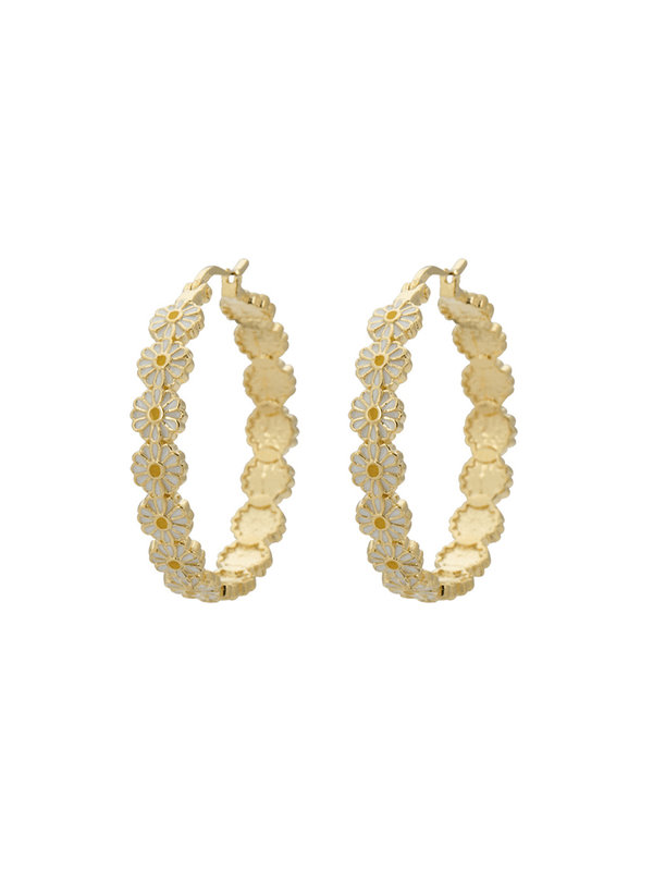 Daisy Coloured Hoop Earrings Gold Anna + Nina Daisy Coloured Hoop Earrings Gold