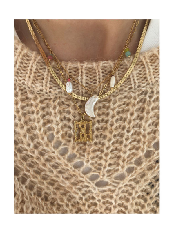Short Midnight Moon Necklace Gold With Five Pendants Stine A Short Midnight Moon Necklace Gold With Five Pendants