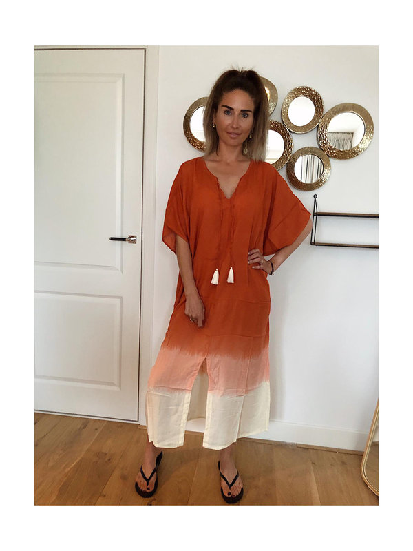 Ella Dress Tie Dye Oranje By Sara Collection Ella Dress Tie Dye Oranje