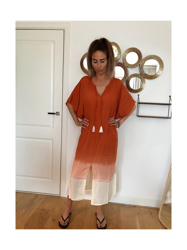 Ella Dress Tie Dye Oranje By Sara Collection Ella Dress Tie Dye Oranje