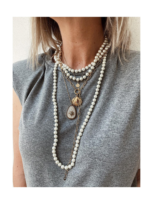 Necklace Hira With Pearls By Sara Collection Necklace Hira With Pearls