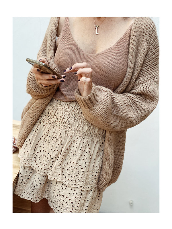 Lola Knit Brown One Size By Sara Collection Lola Knit Brown One Size