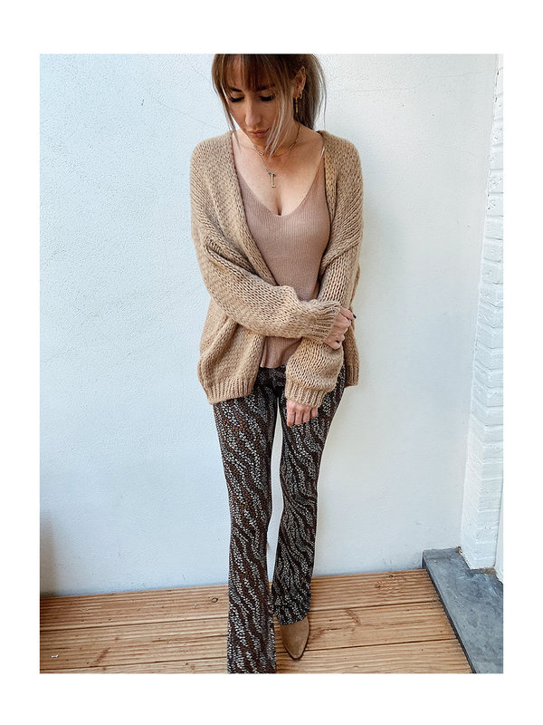 Lola Knit Brown One Size By Sara Collection Lola Knit Brown One Size