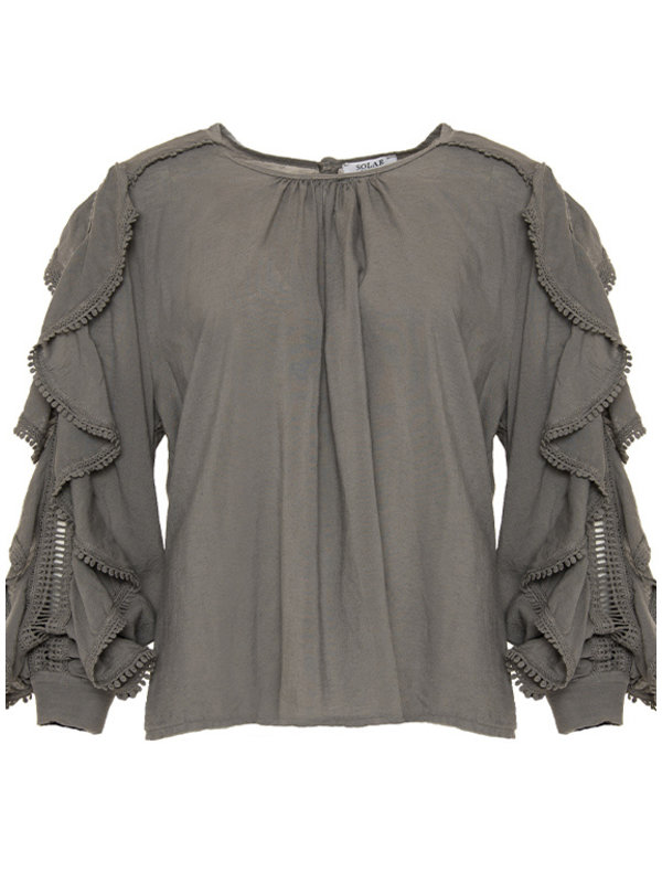 Top Angira Donkertaupe By Sara Collection Top Angira Donkertaupe
