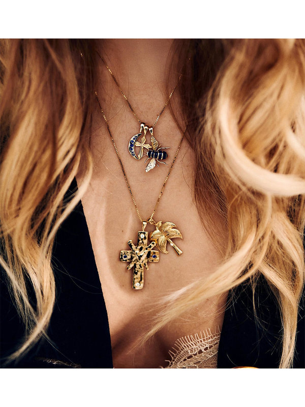 Funky Disco Necklace Charm Goldplated Anna + Nina Funky Disco Necklace Charm Goldplated