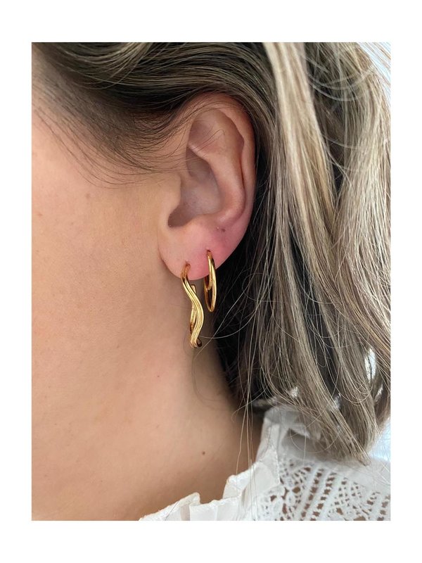 Stine A Love Wave Creol Earring Gold