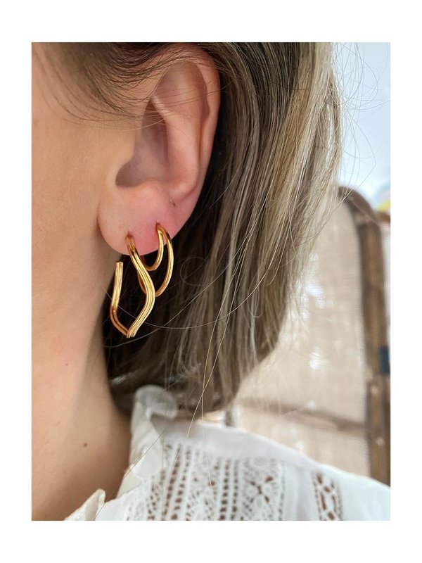 Stine A Double Creol Earring Gold