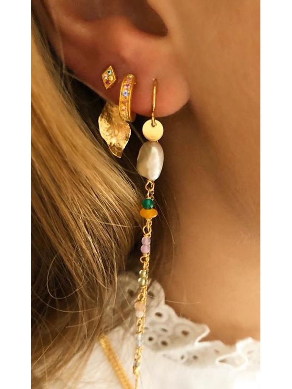STINE A | Ile De L'amour Behind Ear-Earring Gold - by - Boudoir by Sara