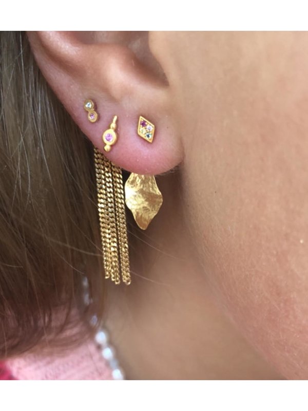 Stine A Two Dots Earring Black Gold
