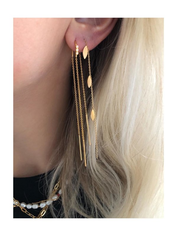 Stine A Three Dots Double Chain Earring Gold