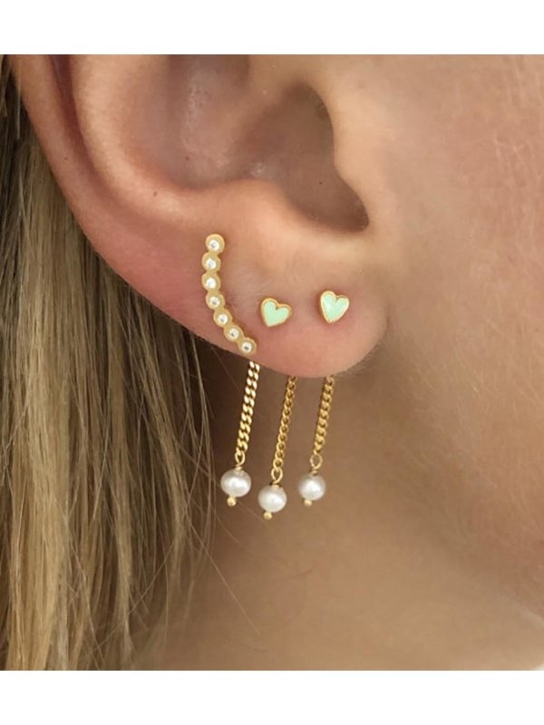 Stine A Seven Dots Earring Piece Left Gold