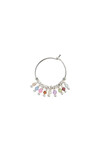 Petit Rainbow Hoop Silver With Stones- Pastel Mix