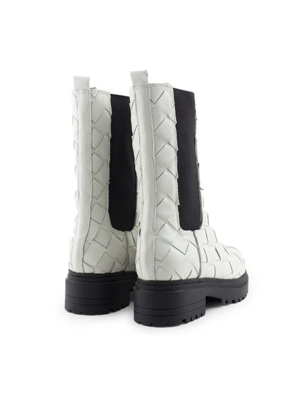 Deabused Kate Braided Off White Boots