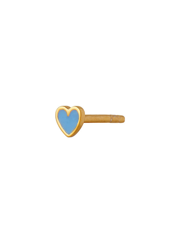 Stine A Petit Love Heart Light Blue Enamel Gold