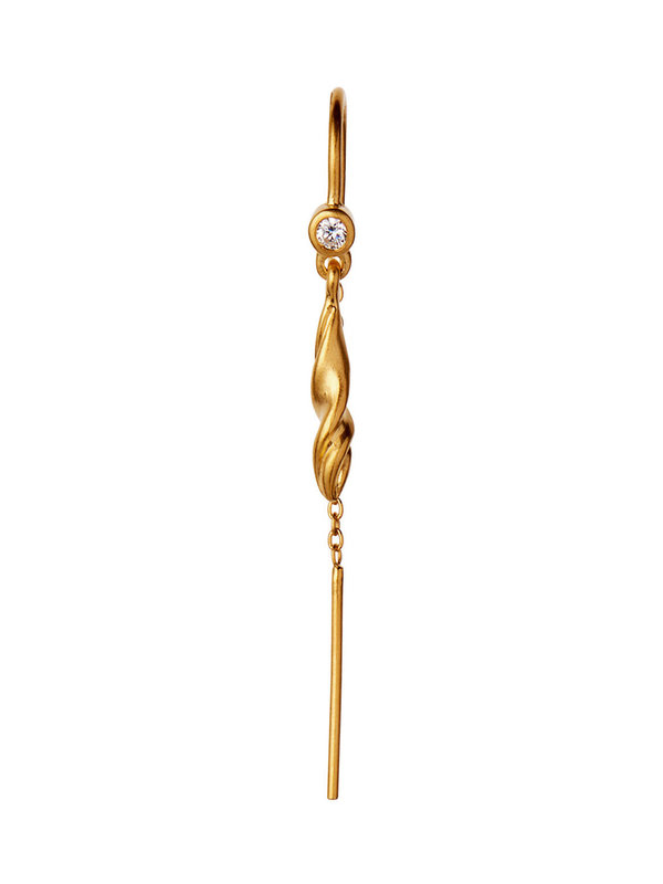 Stine A Dangling Petit Velvet Earring Gold With Chain