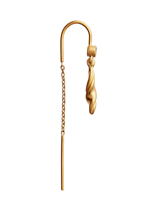 Stine A Dangling Petit Velvet Earring Gold With Chain