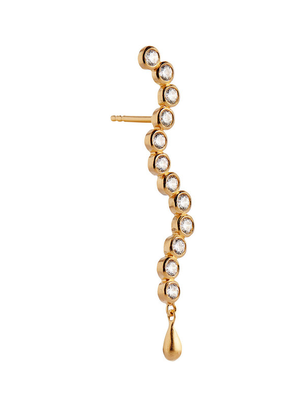 Midnight Sparkle Long Earring Gold Left Stine A Midnight Sparkle Long Earring Gold Left