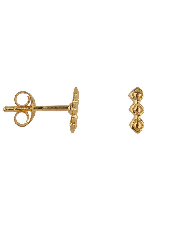 Betty Bogaers Retro Blocks Stud Earring Gold Plated