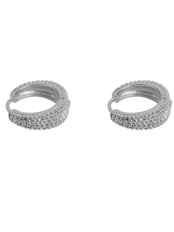 Betty Bogaers Small Dotted Hoop Earring Silver