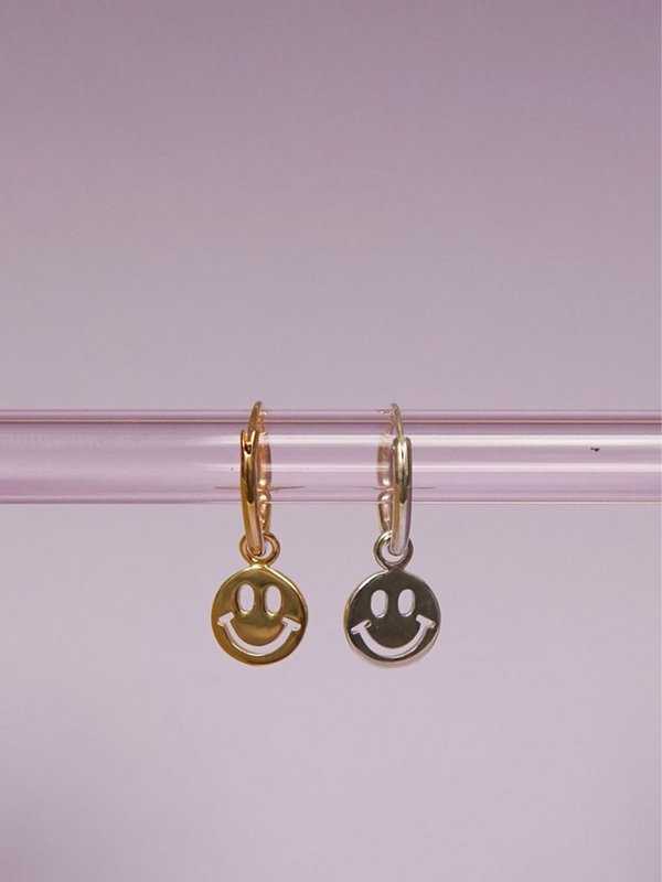 Wildthings Smiley Coin Earring Gold Plated