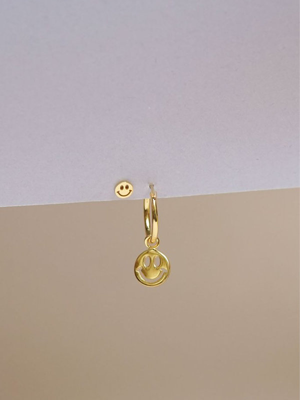 Wildthings Smiley Coin Earring Gold Plated