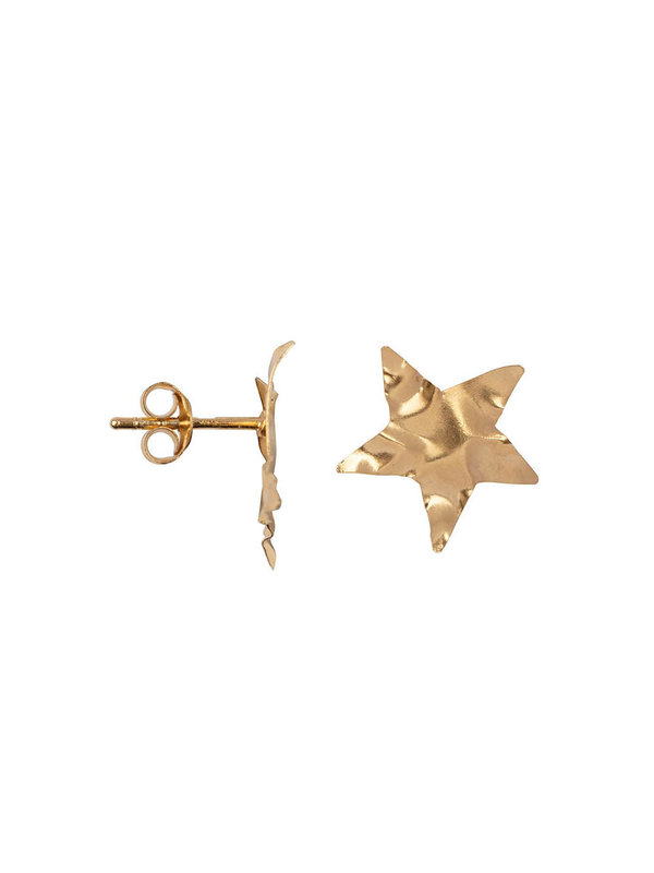 Betty Bogaers Folded Star Stud Earring Gold Plated